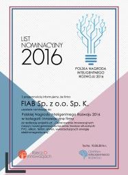 Kolejna nominacja dla FIAB! Polska Nagroda Inteligentnego Rozwoju