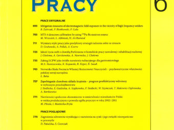 Czasopismo Medycyna Pracy – artykuł Politechniki Wrocławskiej o zgrzewarkach wysokiej częstotliwości